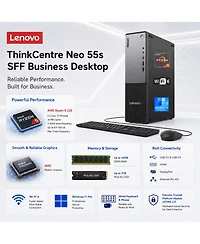 Lenovo ThinkCentre Neo 55s Sff Business Ai Desktop, Amd Ryzen 5 220, Amd Radeon Graphics, 16GB DDR5, 512GB Ssd, Wi-Fi 6, Win11 Pro