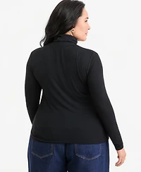 On 34th Plus Modal-Blend Mockneck Long-Sleeve Top, Macy's Exclusive