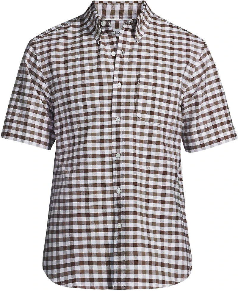 Lands' End Men's Short Sleeve Classic Fit Sail Rigger Oxford Shirt