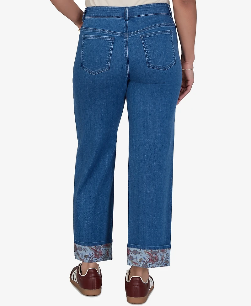 Ruby Rd. Plus Floral Cuff Stretch Ankle Jean