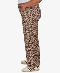 Ruby Rd. Plus Cheetah Print Wide Leg Jean
