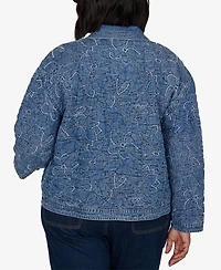 Ruby Rd. Plus Quilted Floral Denim Jacket