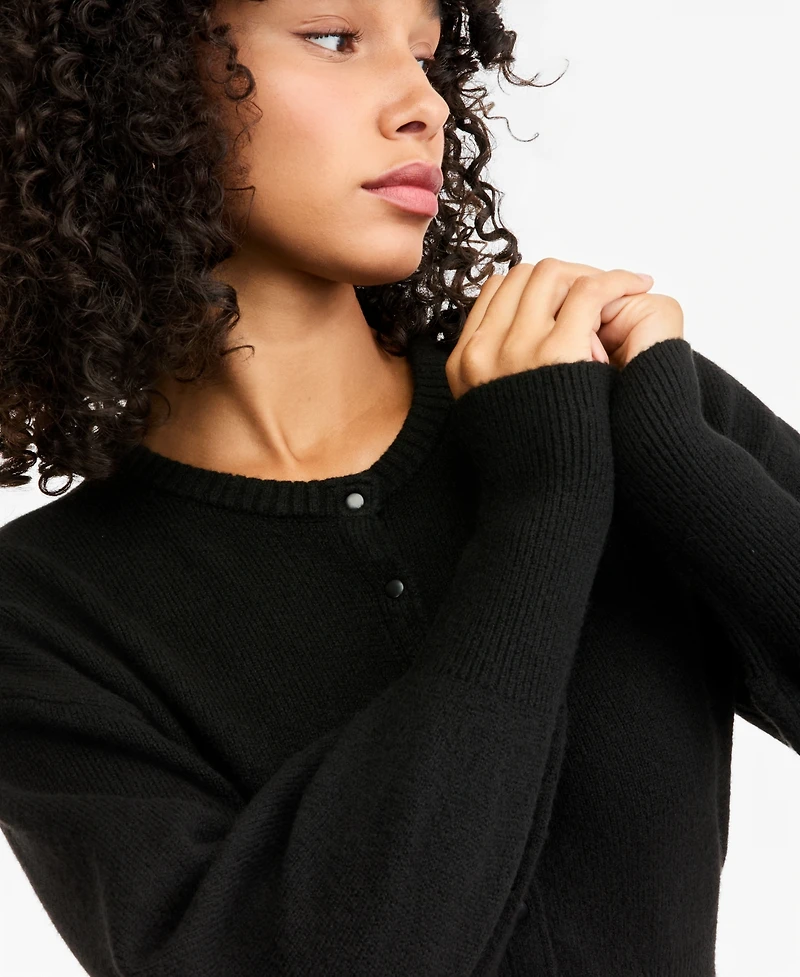 Bar Iii Women's Sculpted Crewneck Long-Sleeve Cardigan, Macy's Exclusive