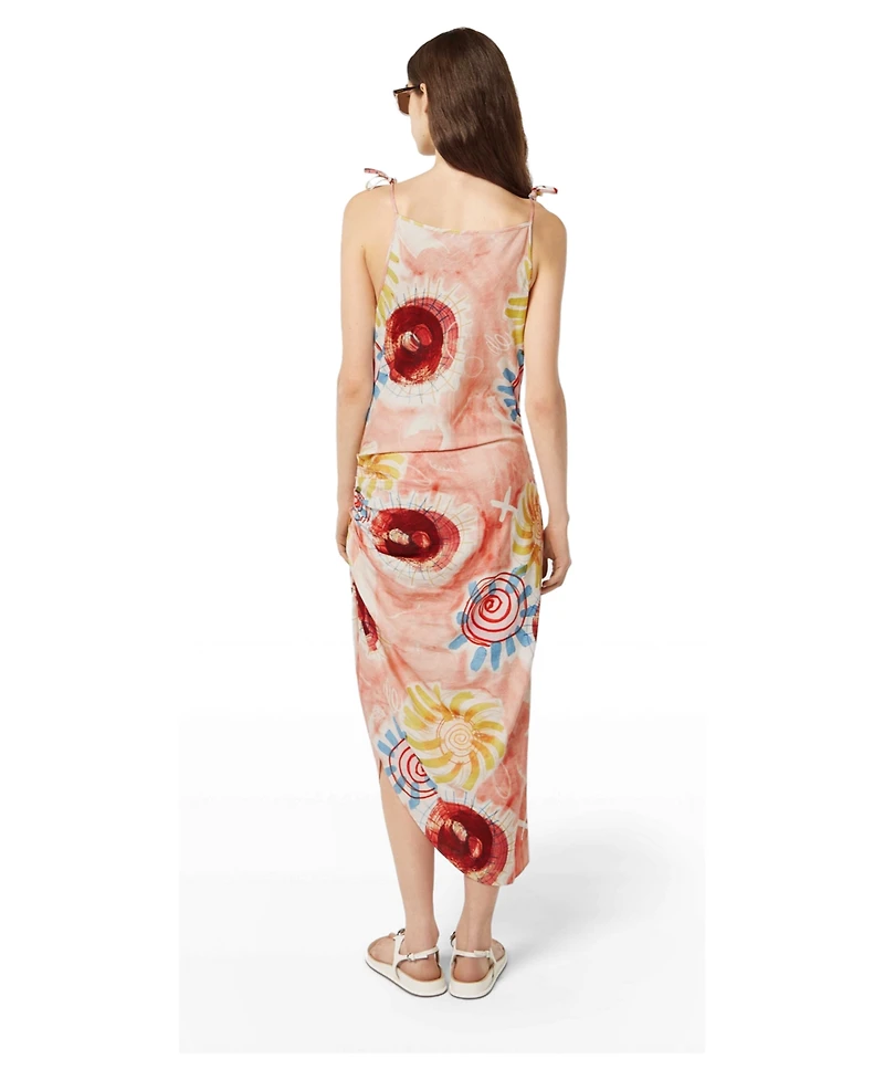Scotch & Soda Women's Linen Viscose Printed Midi Dress