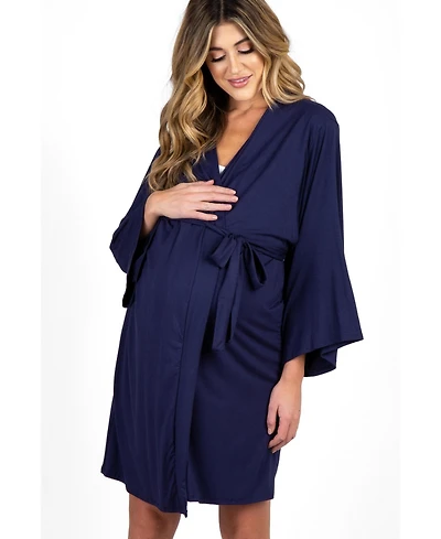 Pinkblush Women's Navy Blue Delivery/Nursing Robe
