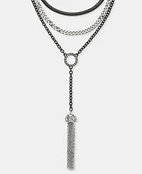 I.n.c. International Concepts Pave Chain Tassel Layered Lariat Necklace, 16-1/2" + 3" extender, Macy's Exclusive