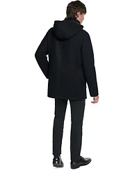 Karl Lagerfeld Paris Men's Patch Pockets Stadium Hooded Coat