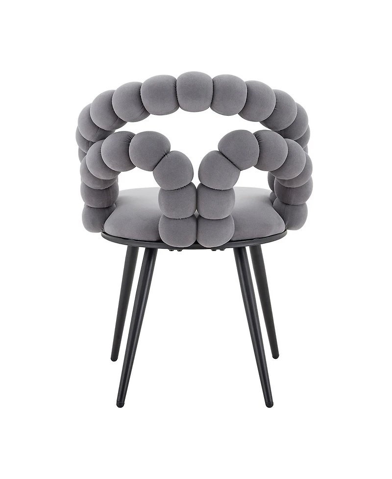 Streamdale Furniture Set of 2 Modern Velvet Bubble Dining Chairs with Metal Legs