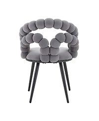 Streamdale Furniture Set of 2 Modern Velvet Bubble Dining Chairs with Metal Legs
