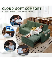 Clihome 2-in-1 Multi-Functional Sofa Bed,Made of Modern Corduroy Fabric,Suitable for Living Rooms,Bedrooms,Apartments and Small spaces