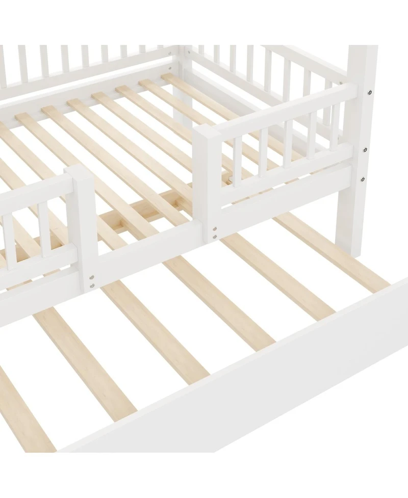 Streamdale Furniture Bunk Bed with Storage Staircase, Slide and Trundle