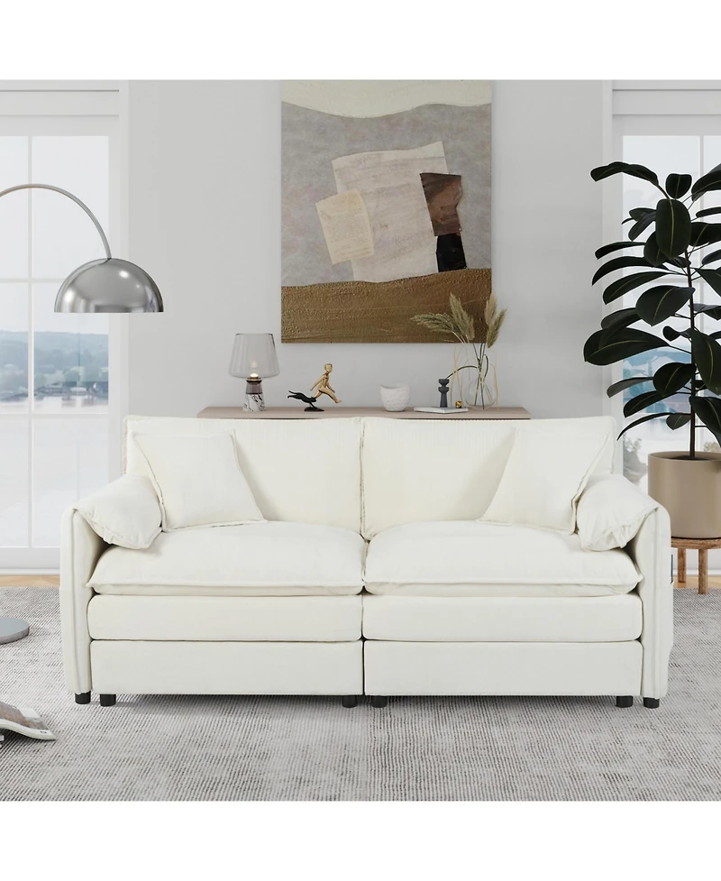 Clihome Oversized Chenille Loveseat Sofa, 2-Seater Small Cloud Couch, Modern Comfy Deep Seat Love Seat,Chenille