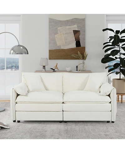 Clihome Oversized Chenille Loveseat Sofa, 2-Seater Small Cloud Couch, Modern Comfy Deep Seat Love Seat,Chenille