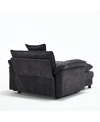 Streamdale Furniture Modern Chenille Accent Chair with Ottoman