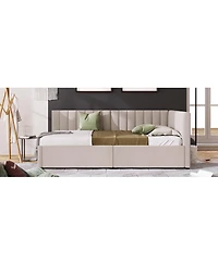 Streamdale Furniture Twin Size Upholstered Daybed with 2 Storage Drawers