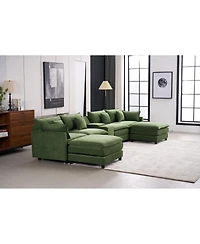 Streamdale Furniture Modular U-Shaped Cloud Sectional Sofa with Storage