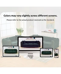 Streamdale Furniture 3+3 Seater Velvet Chesterfield Sofa