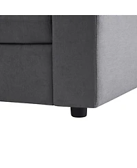Streamdale Furniture 4-Piece Upholstered Curved Modular Sectional Sofa with Button Tufted Back