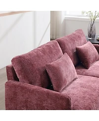 Streamdale Furniture Mid-Century Modern Chenille 2-Seater Loveseat Sofa