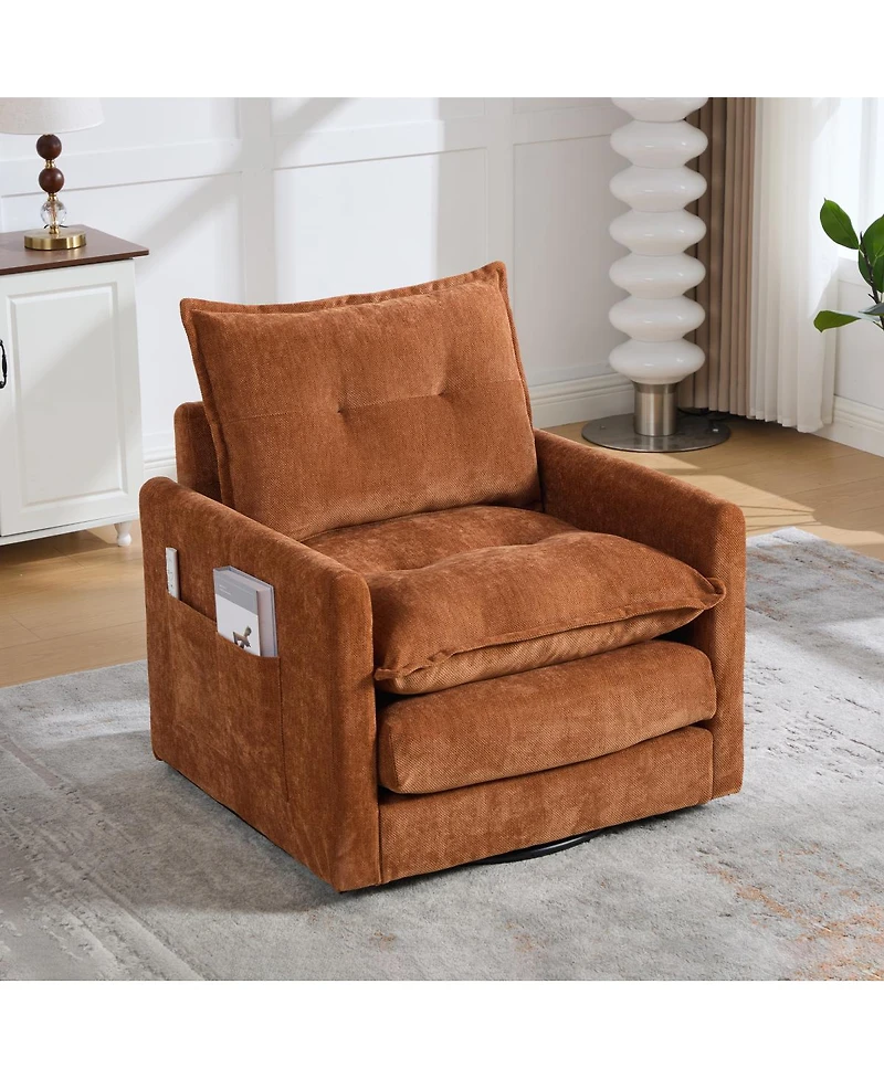 Streamdale Furniture Mid-Century Modern Swivel Barrel Accent Chair