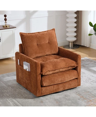 Streamdale Furniture Mid-Century Modern Swivel Barrel Accent Chair