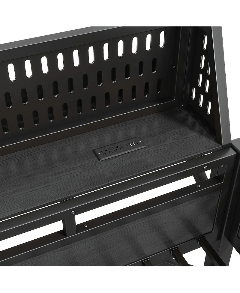 Streamdale Furniture Full Loft Bed with Storage, Pegboard, Usb Ports, and Led Lights
