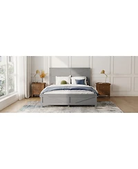 Streamdale Furniture Farmhouse Queen Bed with Barn Door Headboard and Footboard