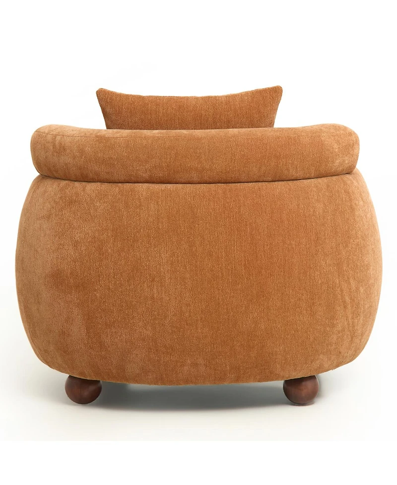 Streamdale Furniture Nordic Style 38 inch Chenille Bucket Club Chair with Pillow