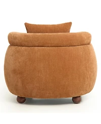 Streamdale Furniture Nordic Style 38 inch Chenille Bucket Club Chair with Pillow