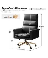 Hulala Home Morpheus 46.5"H Transitional Leather Tilting Adjustable Height Executive Chair with Ergonomic Segmented Back