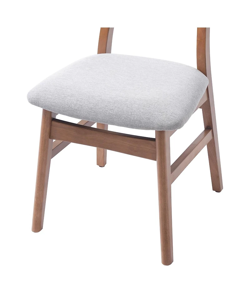 Streamdale Furniture Set of 2 Modern Scandinavian Chairs with Curved Wood Backrest
