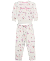 Epic Threads Toddler Girls' 12M-5T Hello Kitty Print Fleece Sweatshirt and Joggers, 2-Piece Set