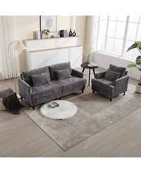 Streamdale Furniture Mid-Century Modern Chenille 2-Seat Loveseat Sofa