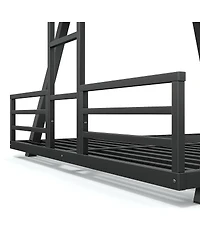 Streamdale Furniture Queen over Queen Metal Bunk Bed with Side Ladders