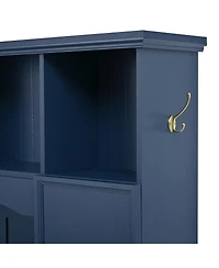 Streamdale Furniture 4-in-1 Elegant Hall Tree with Storage Bench and Golden Hooks