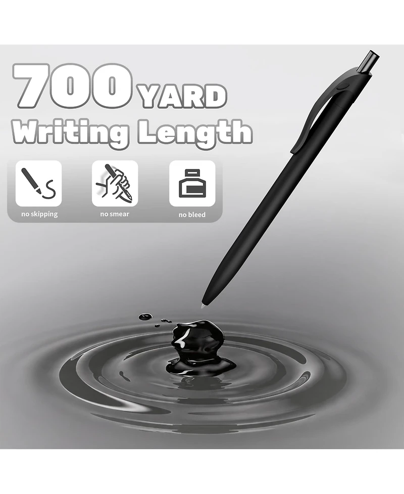 Danrong 50 Pack Bulk Retractable Ballpoint Pens Soft Touch Smooth Writing Medium Point Cost Effective Wholesale