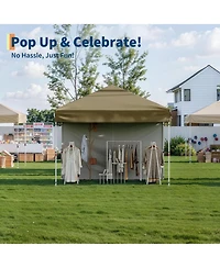 gaomon 10x10 Feet Pop Up Canopy Tent with 1 Removable Sidewall, Heavy Duty Commercial Canopy, with One-Person Setup, Upf 50+ Waterproof