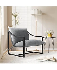gaomon Modern Accent Chair, Large Sling Armchair with Metal Frame and Cushion