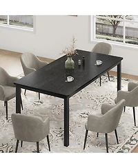 gaomon 70.8" Industrial Dining Table for 6-8 with Metal Legs & Load Bars