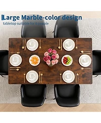 gaomon 71" Industrial Rectangular Dining Table Seats 6-8 People, 25mm Extra Thick Tabletop with Sturdy Metal Frame, Large Kitchen