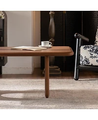 Streamdale Furniture 47.24" Modern Minimalist Rectangular Wood Coffee Table with U-Shaped Legs