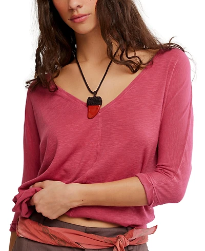 Free People Women's Longline V-Neck T-Shirt