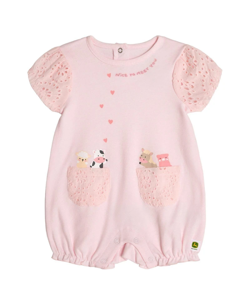 John Deere Baby Girls' ( 0-3 to 12 M ) One Piece Bubble Romper