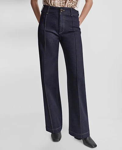 Dkny Jeans Women's High-Rise Pin Tuck Wide Leg
