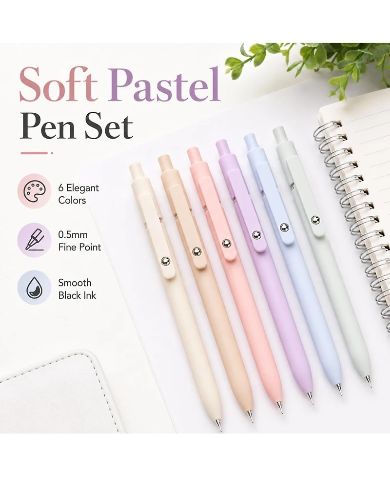 Danrong 6 Pack 0.5mm Fine Point Quick Dry Gel Pens Smooth Writing Office Supplies Journaling Pens