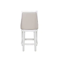 HomeRoots 26" Faux Leather and Solid Wood Counter Height Swivel Bar Chair