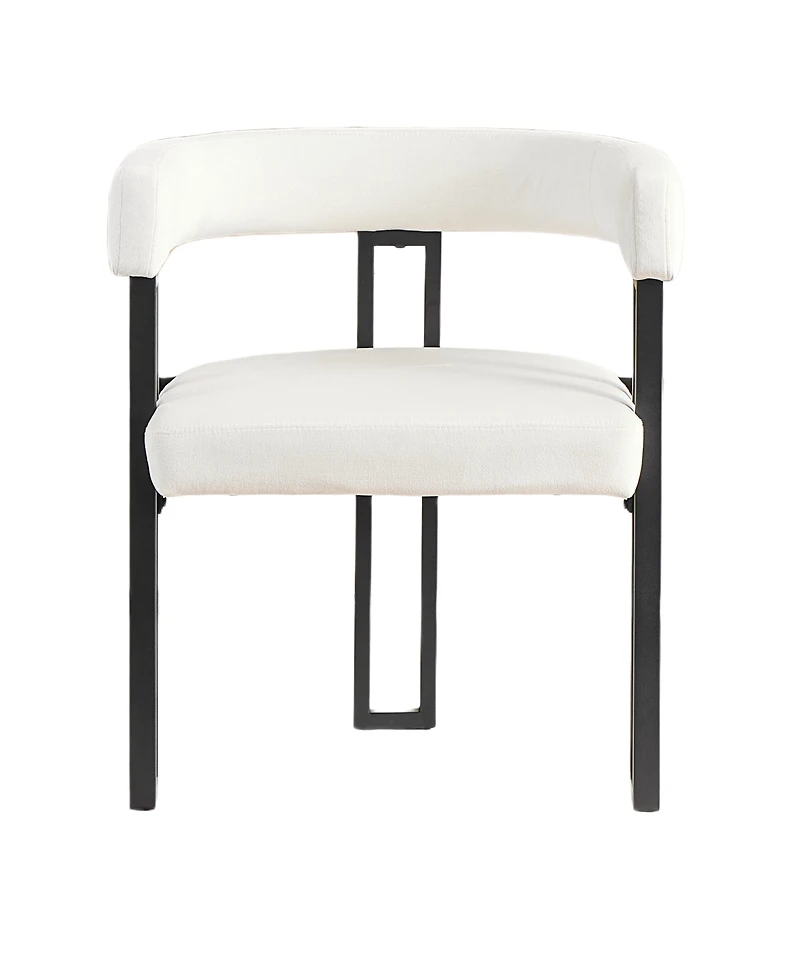 Streamdale Furniture Upholstered Dining Armchairs, Set of 2, Fabric and Metal Frame