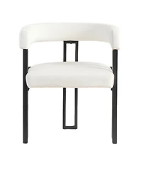 Streamdale Furniture Upholstered Dining Armchairs, Set of 2, Fabric and Metal Frame
