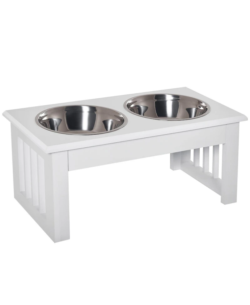 Ruie 6 in Small Elevated Dog Feeding Station with Stainless Steel Bowls