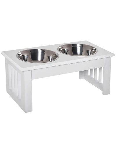 Ruie 6 in Small Elevated Dog Feeding Station with Stainless Steel Bowls